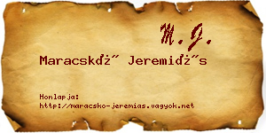 Maracskó Jeremiás névjegykártya